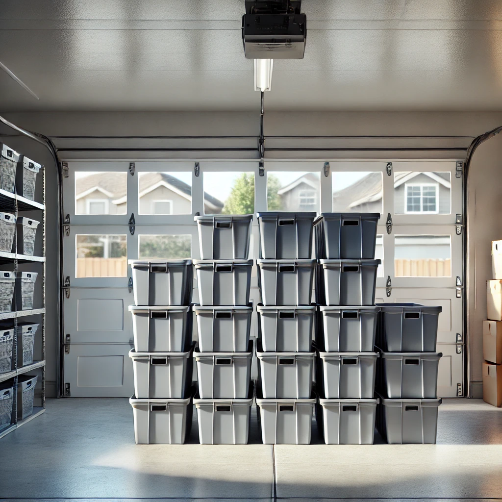 Moving tote bins in garage